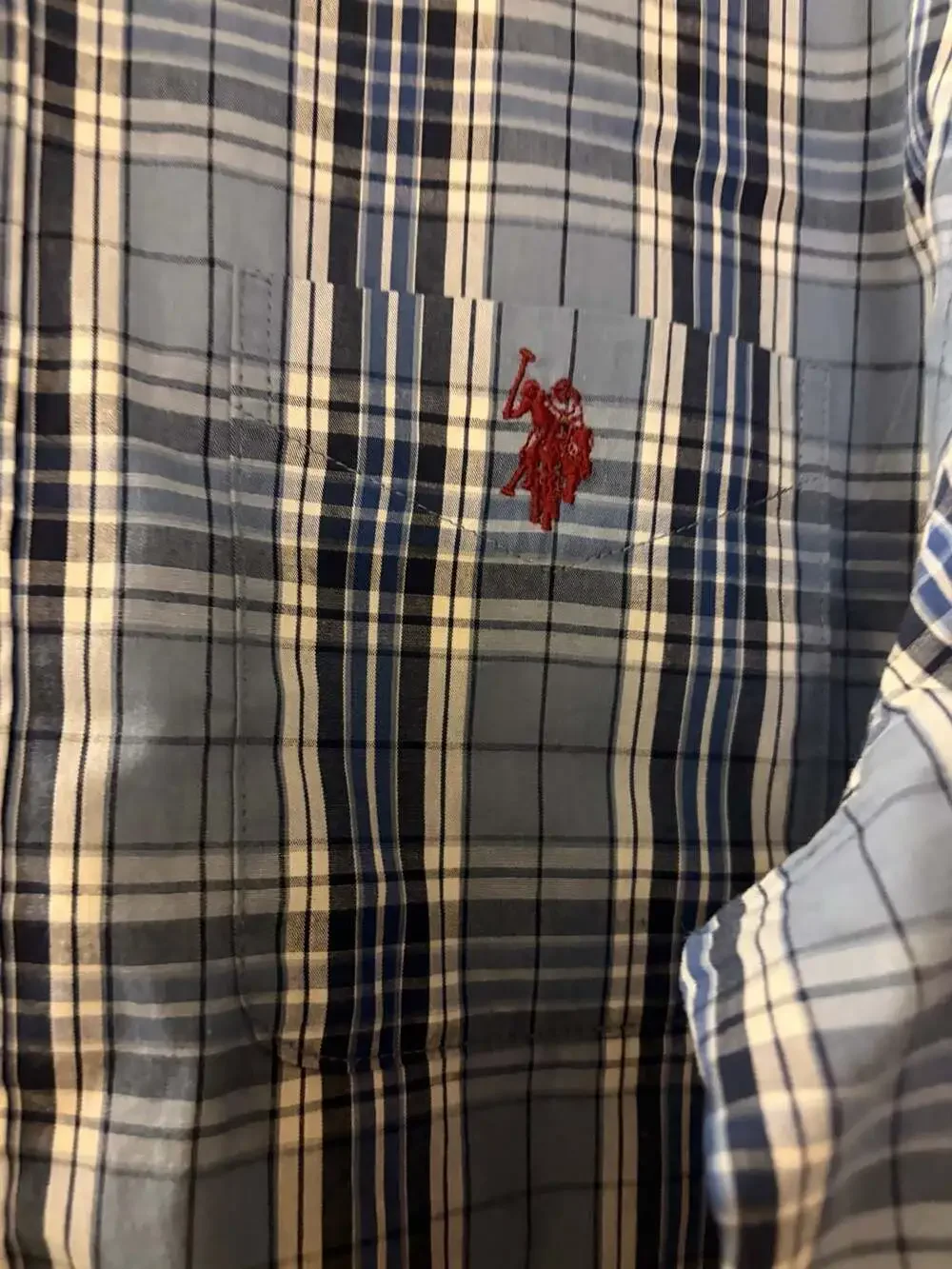 U.S. Polo Assn. Long Sleeve Plaid Button Down Shirt Blue